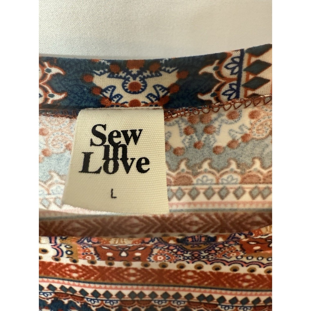 Sew In Love Top Womens Large Bell Sleeve‎ Boho Festival Hippie S4 - Picture 2 of 6